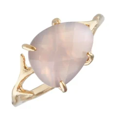 Bague Lily Agate en laiton doré