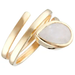 Bague Luna Pierre de lune en laiton doré