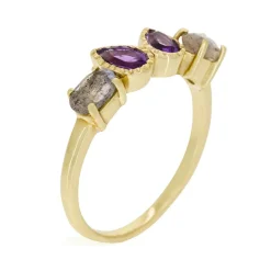 Bague Melinda Améthyste & Labradorite en laiton doré