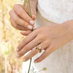 Bague Thaïs Quartz en laiton doré