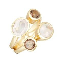 Bague Thaïs Quartz en laiton doré
