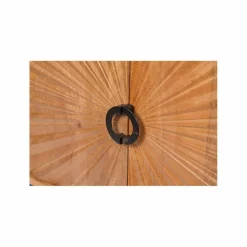 Bahut 2 portes sculptées Manguier Solaris Beige - 120x42x85 cm