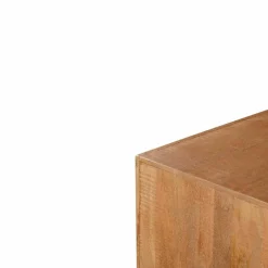 Bahut 2 portes sculptées Manguier Solaris Beige - 120x42x85 cm