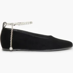 Ballerines en Velour Beaune noires