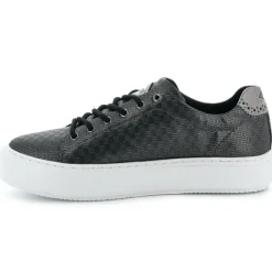 Baskets basses Maroua petite plateforme noir/argenté