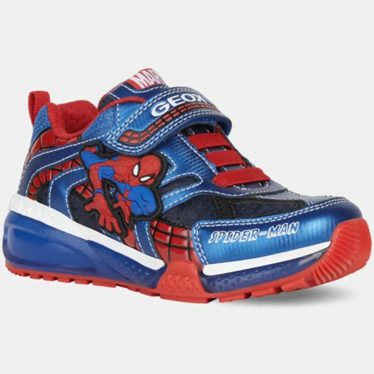 Baskets Bayonyc Spider-Man Geox x Marvel bleu/rouge