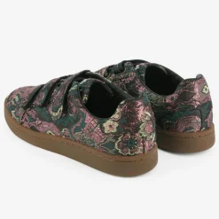 Baskets Chloé imprimé floral brodé vertes