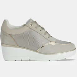 Baskets compensées Ilde beiges - Talon 9 cm