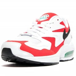 Baskets en Cuir & Mesh Air Max 2 Light blanc/rouge
