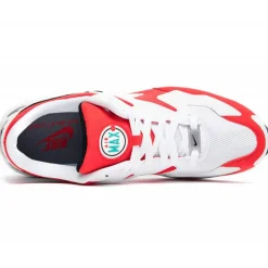 Baskets en Cuir & Mesh Air Max 2 Light blanc/rouge