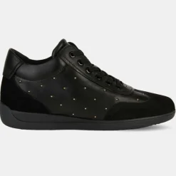 Baskets en Cuir & Velours de Cuir Myria noires