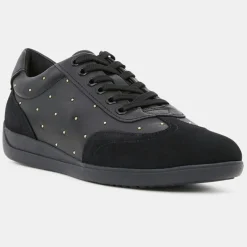 Baskets en Cuir & Velours de Cuir Myria noires