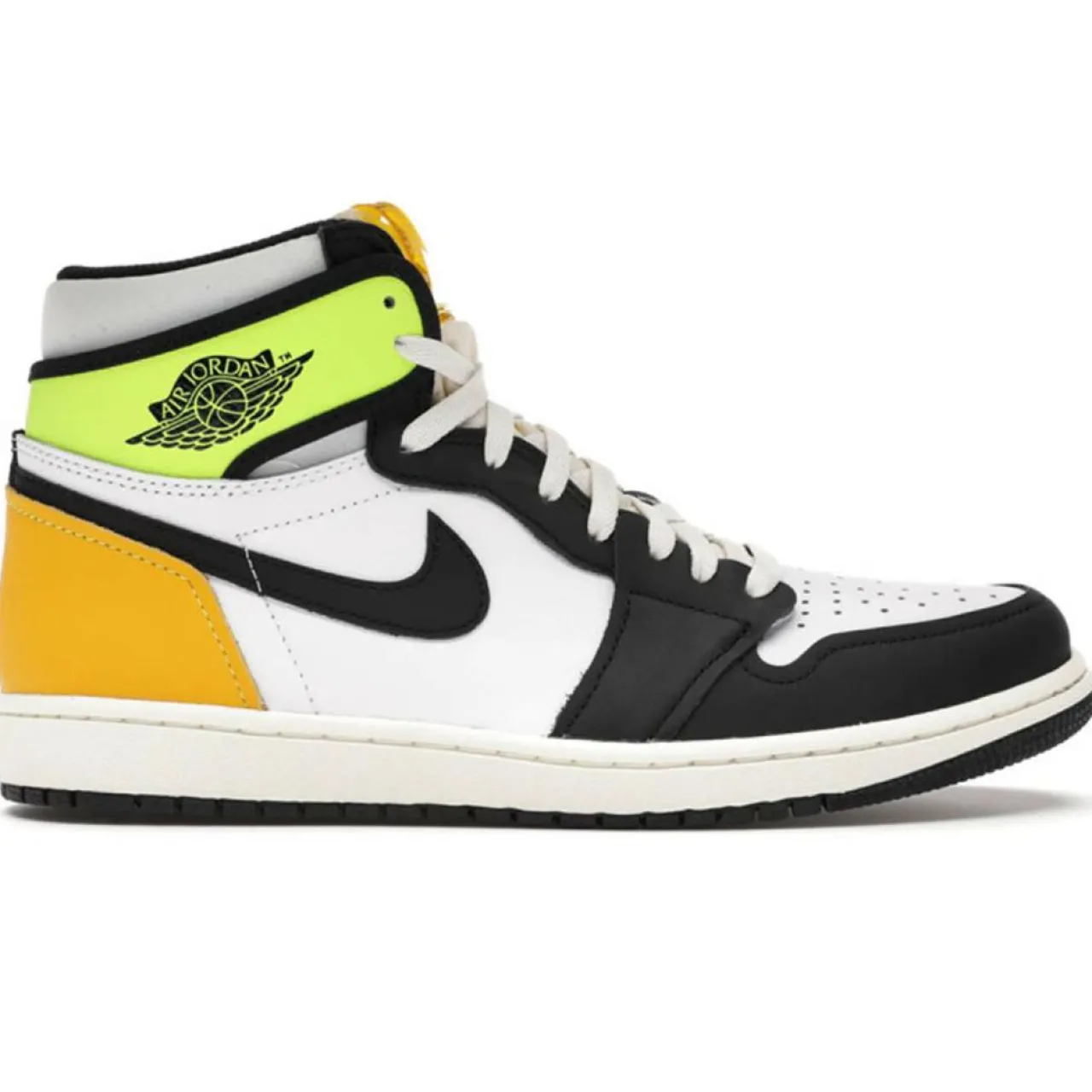 Baskets en Cuir Air Jordan 1 High Og Vault blanc/noir/vert fluo/jaune