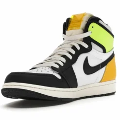 Baskets en Cuir Air Jordan 1 High Og Vault blanc/noir/vert fluo/jaune