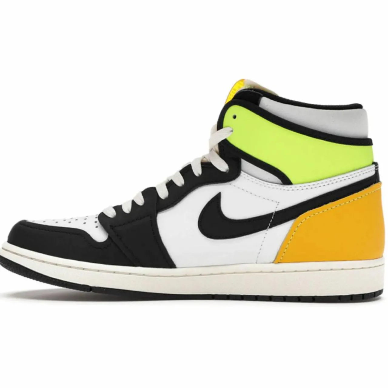 Baskets en Cuir Air Jordan 1 High Og Vault blanc/noir/vert fluo/jaune