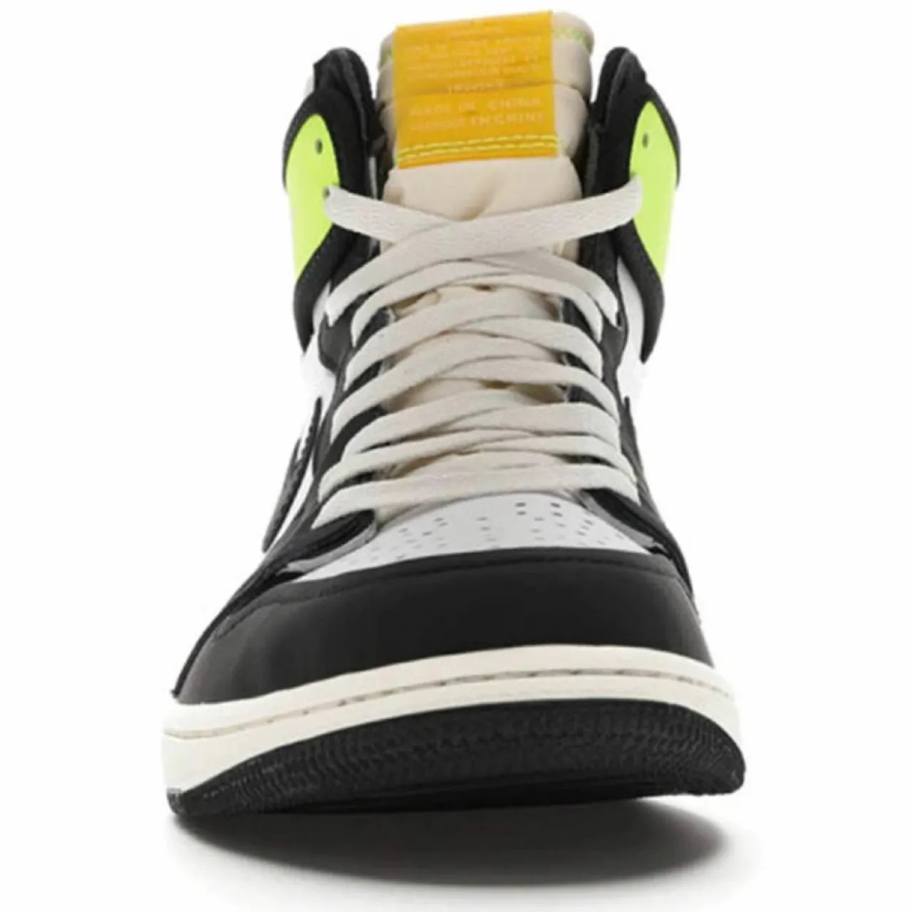 Baskets en Cuir Air Jordan 1 High Og Vault blanc/noir/vert fluo/jaune