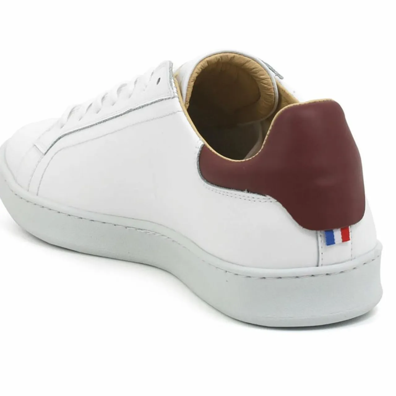 Baskets en Cuir Avantage blanc/rouge