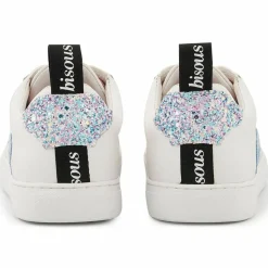 Baskets en Cuir Betty blanc/bleu/rose