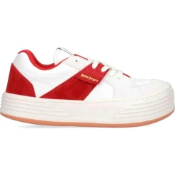 Baskets en Cuir blanc/rouge