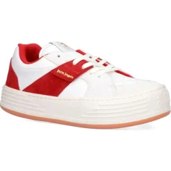 Baskets en Cuir blanc/rouge