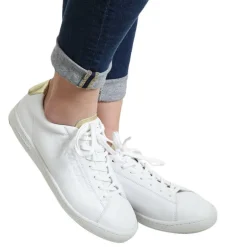 Baskets en Cuir Blazon Made In France blanc/doré