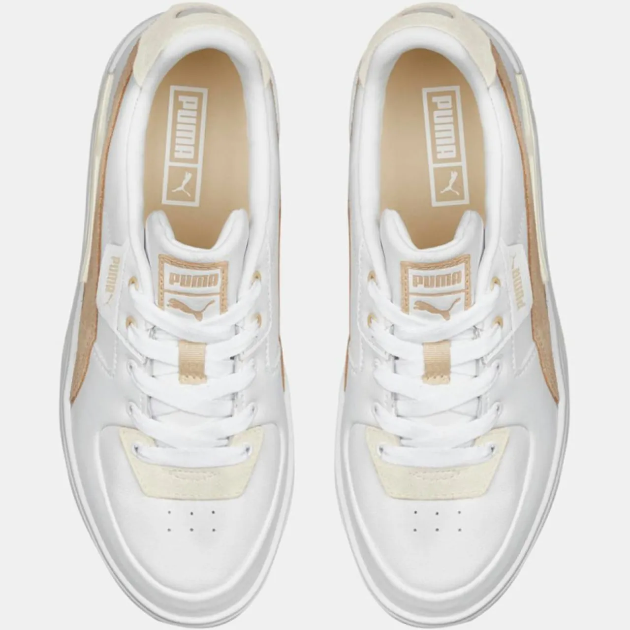 Baskets en Cuir Cali Dream blanc/beige