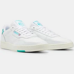 Baskets en Cuir Court Peak blanc/bleu