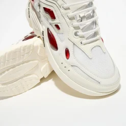 Baskets en Cuir Cylon-21 blanc/rouge