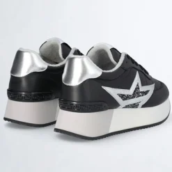 Baskets en Cuir Dreamy noir/argenté