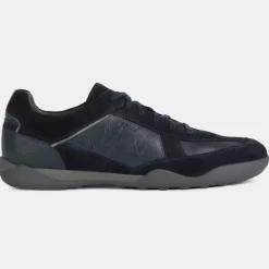 Baskets en Cuir et Velours de Cuir Metodo bleu marine