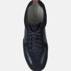 Baskets en Cuir et Velours de Cuir Metodo bleu marine