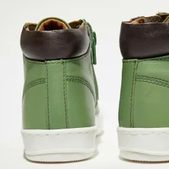 Baskets en Cuir Gabin vert forêt