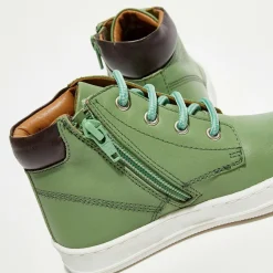 Baskets en Cuir Gabin vert forêt