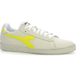 Baskets en Cuir Game L Fluo Wax blanc/jaune fluo