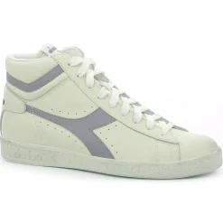 Baskets en Cuir Game L Hi Waxed blanc/gris