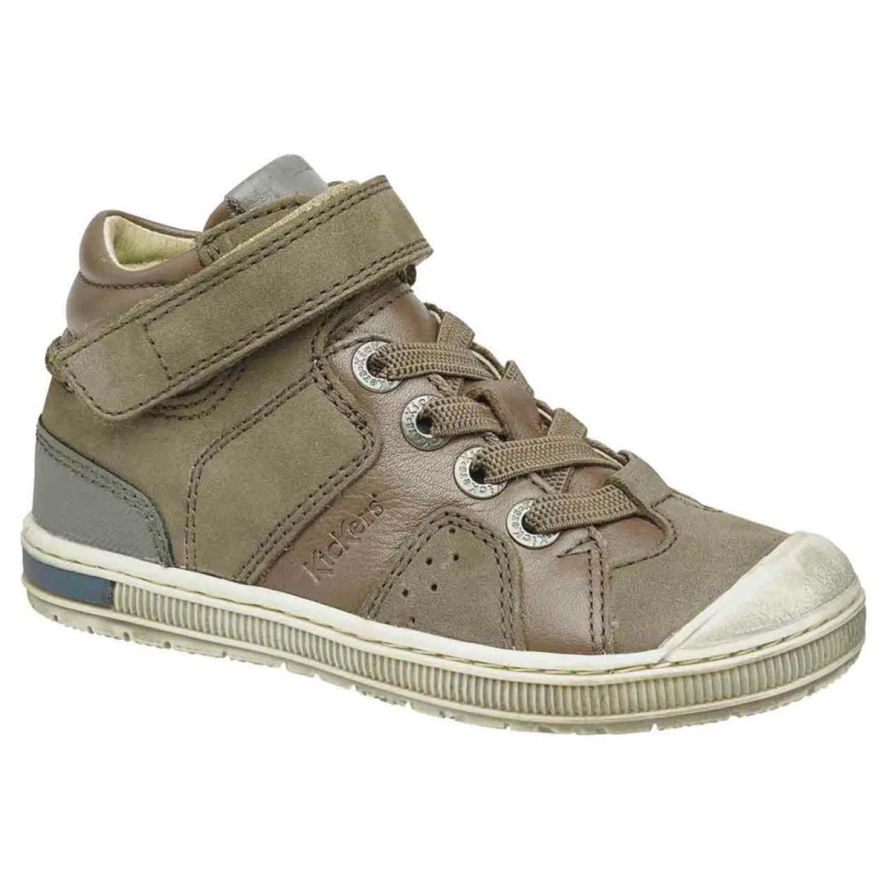 Baskets en Cuir hautes Iguane gris fonce/gris clair