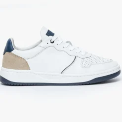Baskets en Cuir Kadapa blanc/beige/bleu