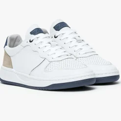 Baskets en Cuir Kadapa blanc/beige/bleu