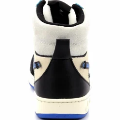 Baskets en Cuir Magic Baske Mi blanc/bleu/noir