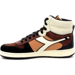 Baskets en Cuir Magic Baske Mi orange/marron