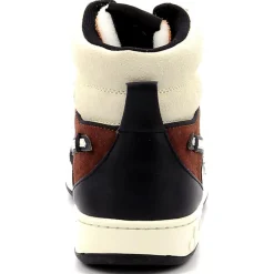 Baskets en Cuir Magic Baske Mi orange/marron