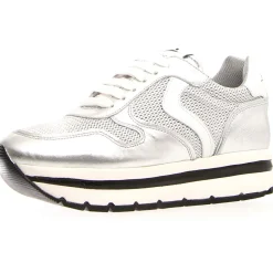 Baskets en Cuir May argentées - Talon 4 cm