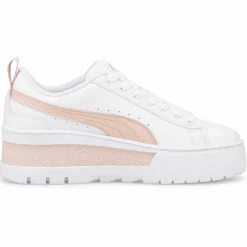 Baskets en Cuir Mayze blanc/rose