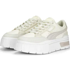 Baskets en Cuir Mayze Stack Luxe blanc/beige