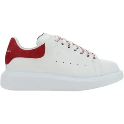 Baskets en Cuir Oversized blanc/rouge