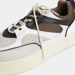 Baskets en Cuir Sidney blanc/marron