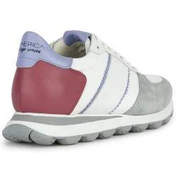 Baskets en Cuir Spherica blanc/cyclamen