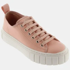 Baskets en Toile à semelle plateforme roses