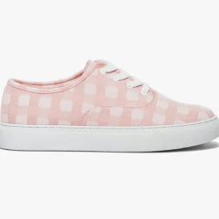 Baskets en Toile Nikolaus vichy rose corail