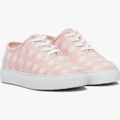 Baskets en Toile Nikolaus vichy rose corail